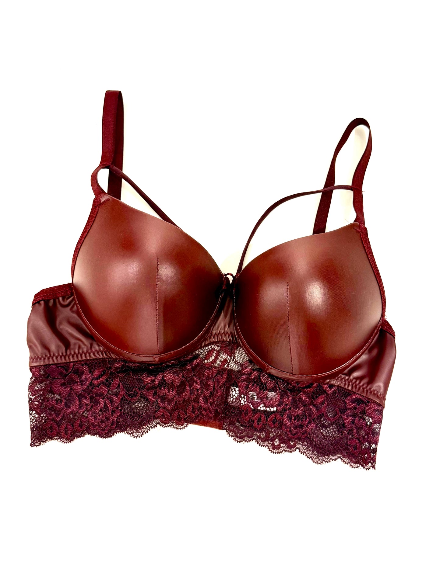 Satin & Lace Maroon Lingerie Set – Bold Elegance