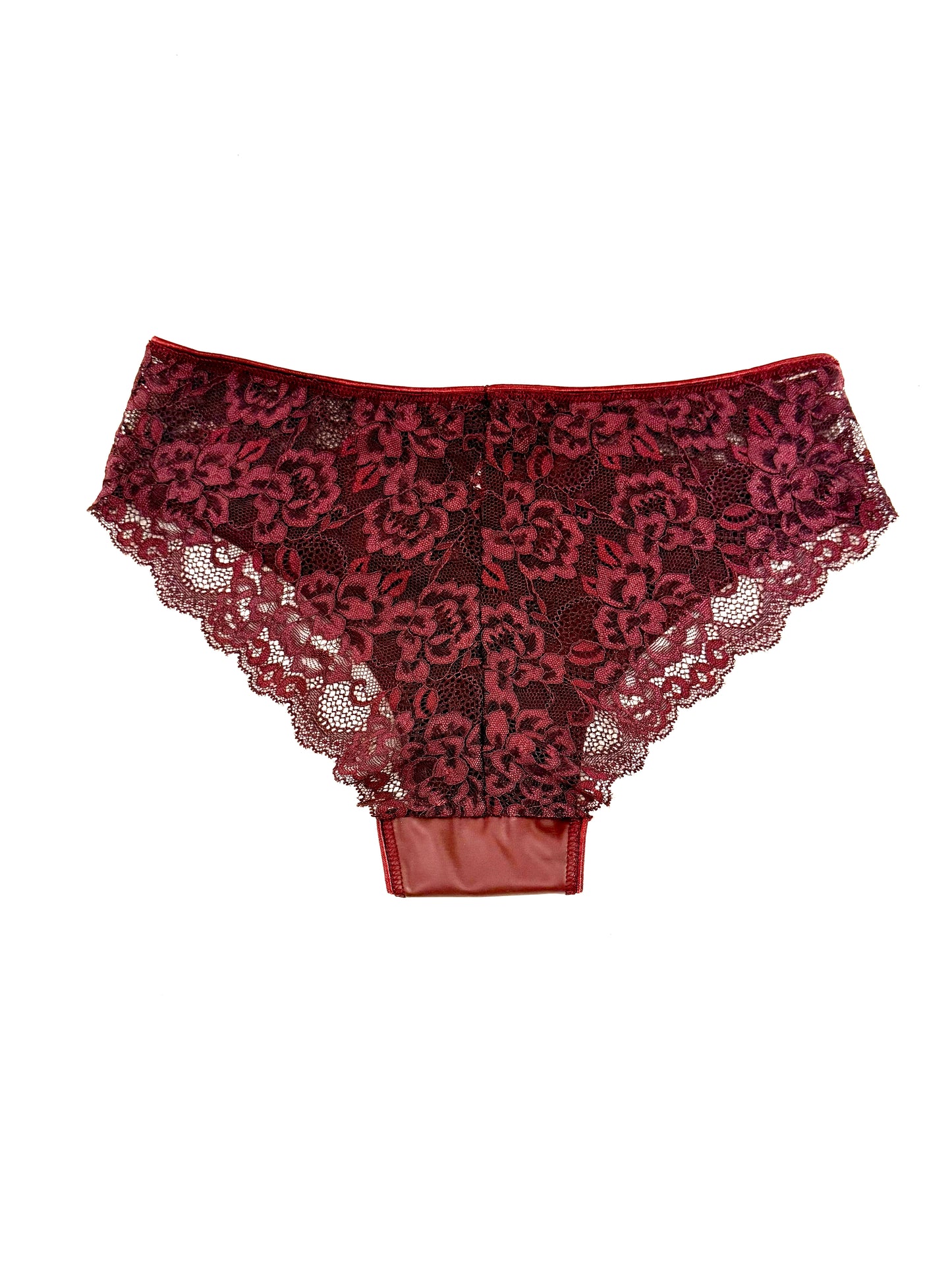Satin & Lace Maroon Lingerie Set – Bold Elegance