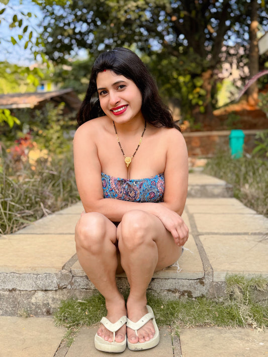 Boho Smocked Bandeau Crop Top